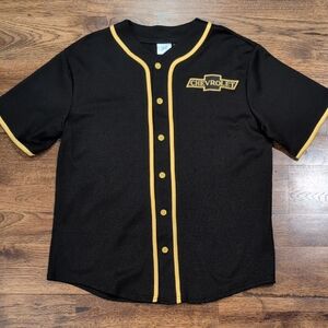Mens Chevrolet black button up jersey size M